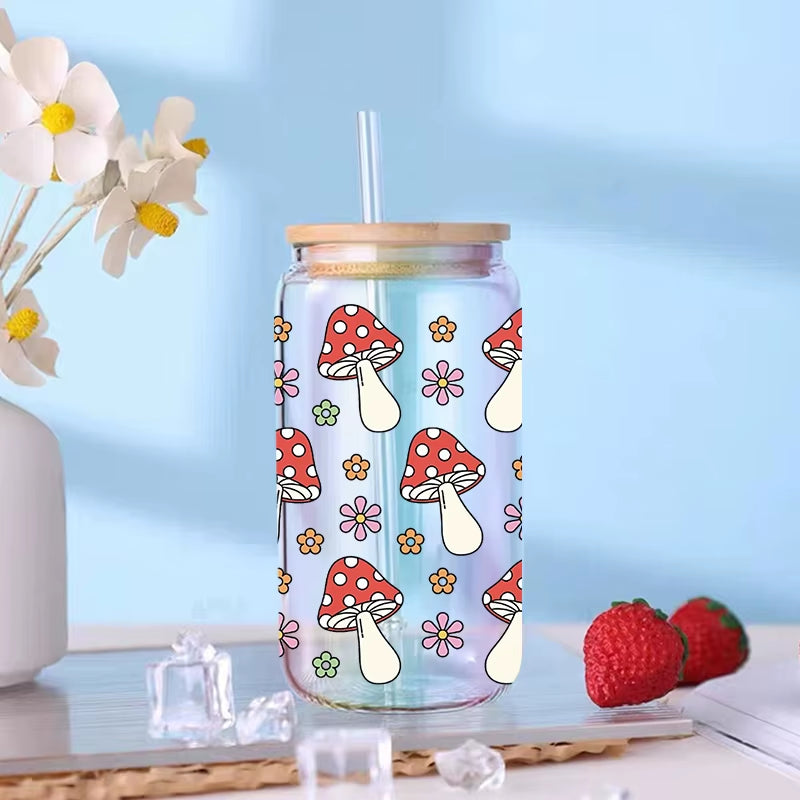 Beautiful Flower Butterfly UV DTF Cups Wrap Sticker DIY Label Transfer Sticker Waterproof Print D7322
