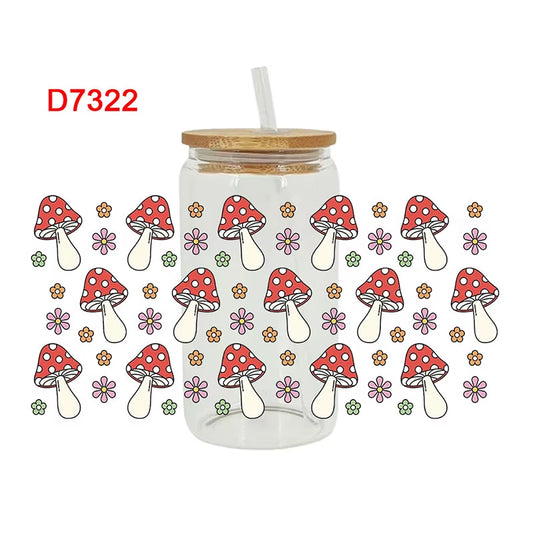 Beautiful Flower Butterfly UV DTF Cups Wrap Sticker DIY Label Transfer Sticker Waterproof Print D7322