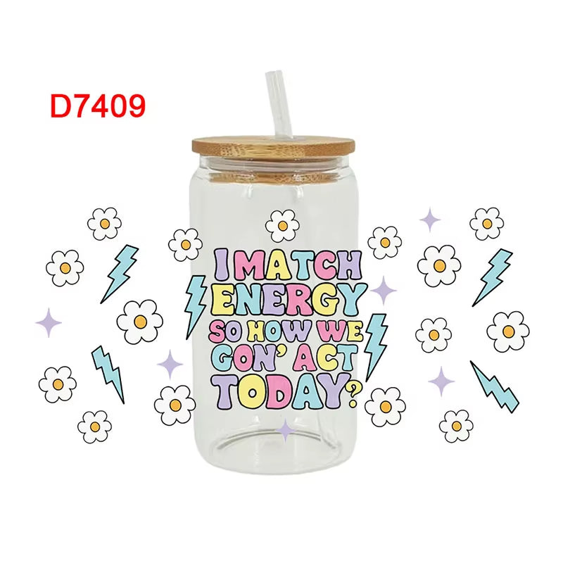 Beautiful Flower Butterfly UV DTF Cups Wrap Sticker DIY Label Transfer Sticker Waterproof Print D7322